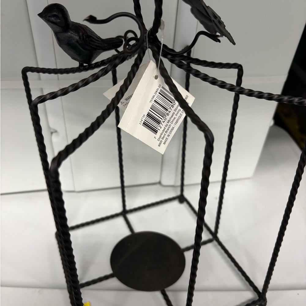 5- Black Metal Birdcage Candle Holder
